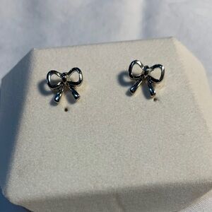 Silver Bow Earrings